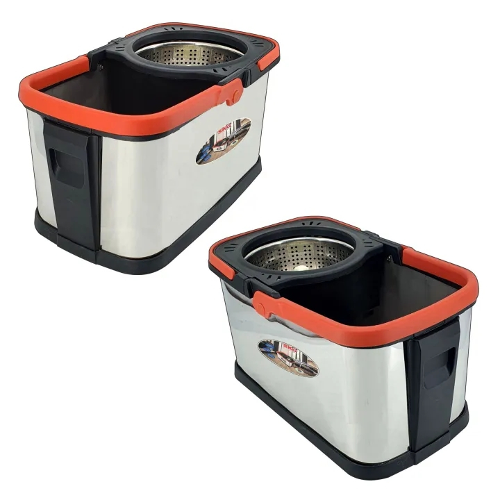 SKG ชุดไม้ถูพื้น ถังสแตนเลส/ถังปั่นแห้งสแตนเลส รุ่น SK-6633 - รูปที่ 4