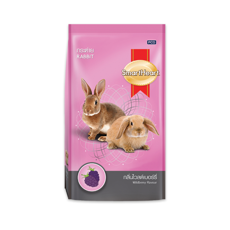 อาหารกระต่าย ไวลด์เบอร์รี่ อาหารฟันแทะ ขนาด 1 kg. SmartHeart สมาร์ทฮาร์ท ( ถุงม่วง )