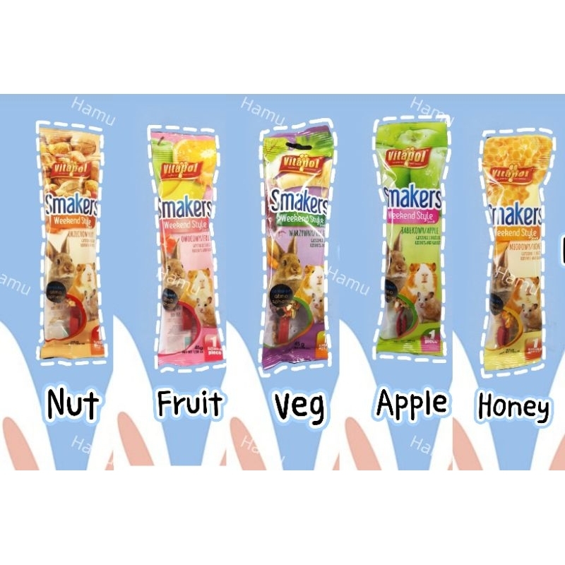Hamu ❤️ สินค้าเข้าใหม่ Vitapol Smakers for Rodents สแน็คแท่งติดกรง แท่งธัญพืชลับฟัน สำหรับสัตว์ฟันแทะ แบ่งขาย 1 แท่ง