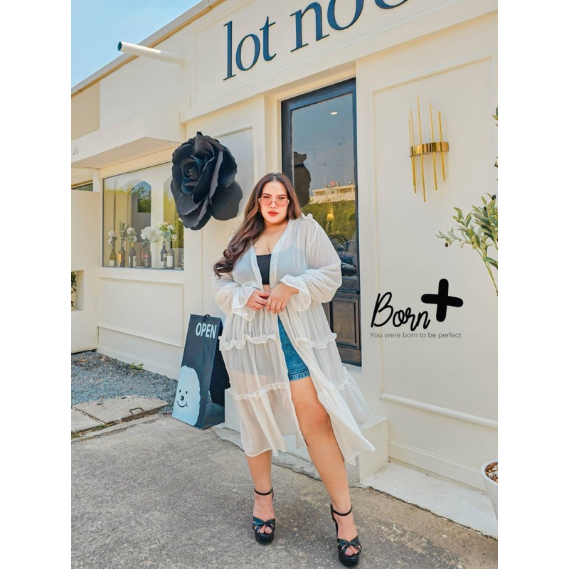 เสื้อคลุมชีฟองตัวยาวไซส์ใหญ่