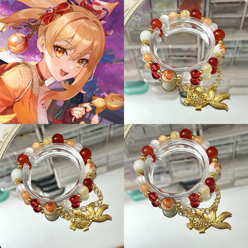 （แบบใหม่)กำไลลูกปัดGenshin🎇Yoimiya(ขนาดใส่ได้ถึง17)