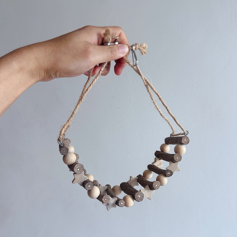 H-60 ชิงช้านก ของเล่นนก สะพานแขวน กว้าง7ซม. ยาว25ซม. เชือกยาว 18ซม. - รูปที่ 2