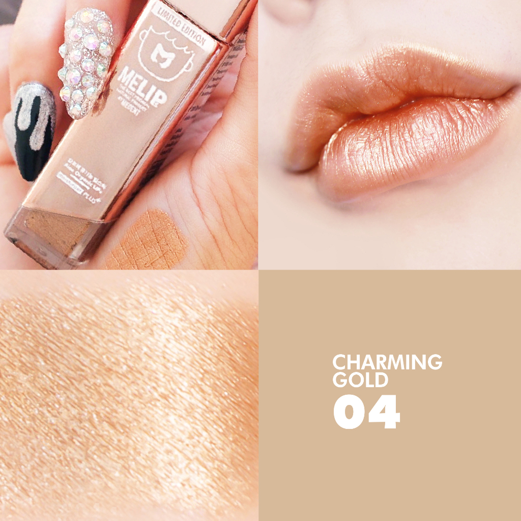 MELIPs (มีลิปส์) Charming Gold Metallic สี 04 GOLD ลิปเล่นเเสงติดทน วิ๊งเล่นตามสีปากสำหรับชอบโทนนู๊ด
