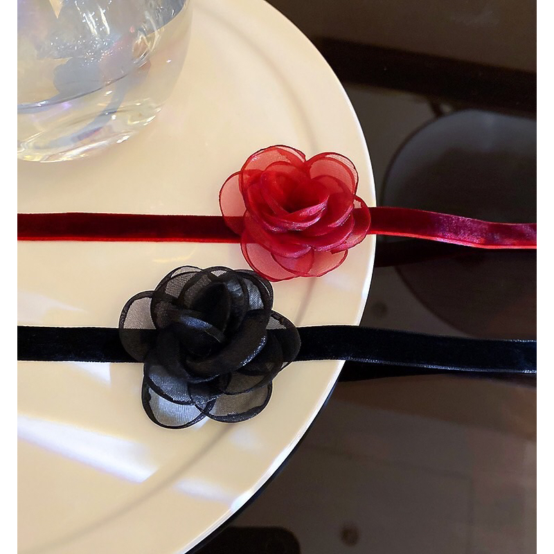 โช้กเกอร์ เซ็กซี่ ผ้ากํามะหยี่ สวยหรู สีดํา สีแดง สีขาว สร้อยคอสั้น ผู้หญิง แฟชั่นเกาหลี สร้อยคอ เครื่องประดับ ปาร์ตี้