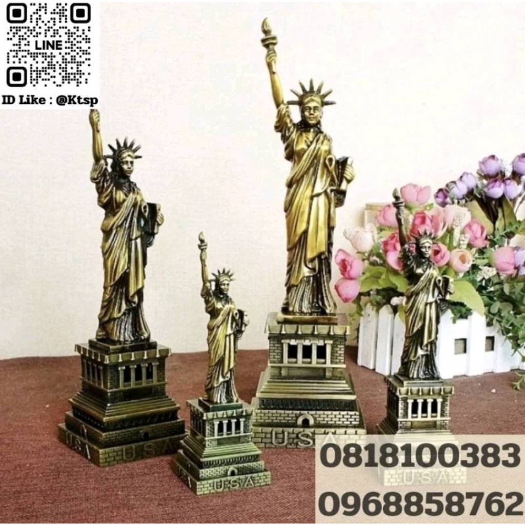 โมเดลโลหะ รูปปั้นเทพีเสรีภาพ พิมพ์ลายUSA สำหรับตั้งตกแต่ง
