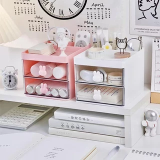 PINFU_SHOP กล่องเก็บเครื่องสำอาง พร้อมลิ้นชัก กล่องอเนกประสงค์ มีให้เลือก 2 สี / 2ขนาด