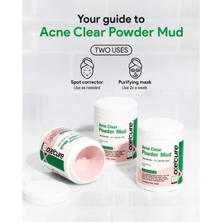 (โค้ดลด30% ในLive!!) แป้งโคลน Oxecure Acne Clear Powder Mud 50g. อ๊อกซีเคียว แป้งโคลนสำหรับผิวที่มีปัญหาสิว แป้งโคลนชมพู