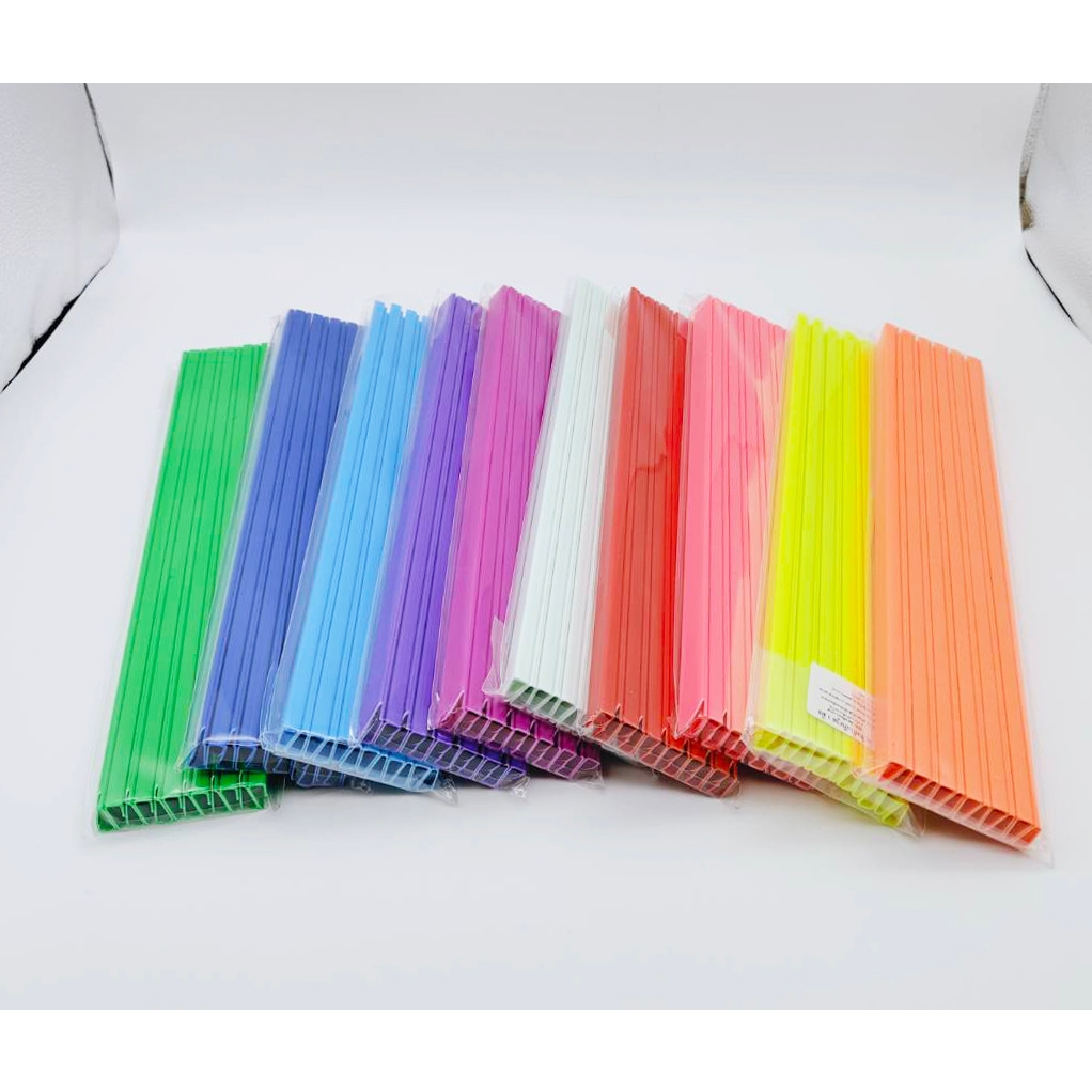 (แพ็ค 12 ชิ้นสุ่มสี) สันรูดพลาสติก สุ่มสี✨ ขนาด 3-5 มม. เครื่องเขียน โรงเรียน