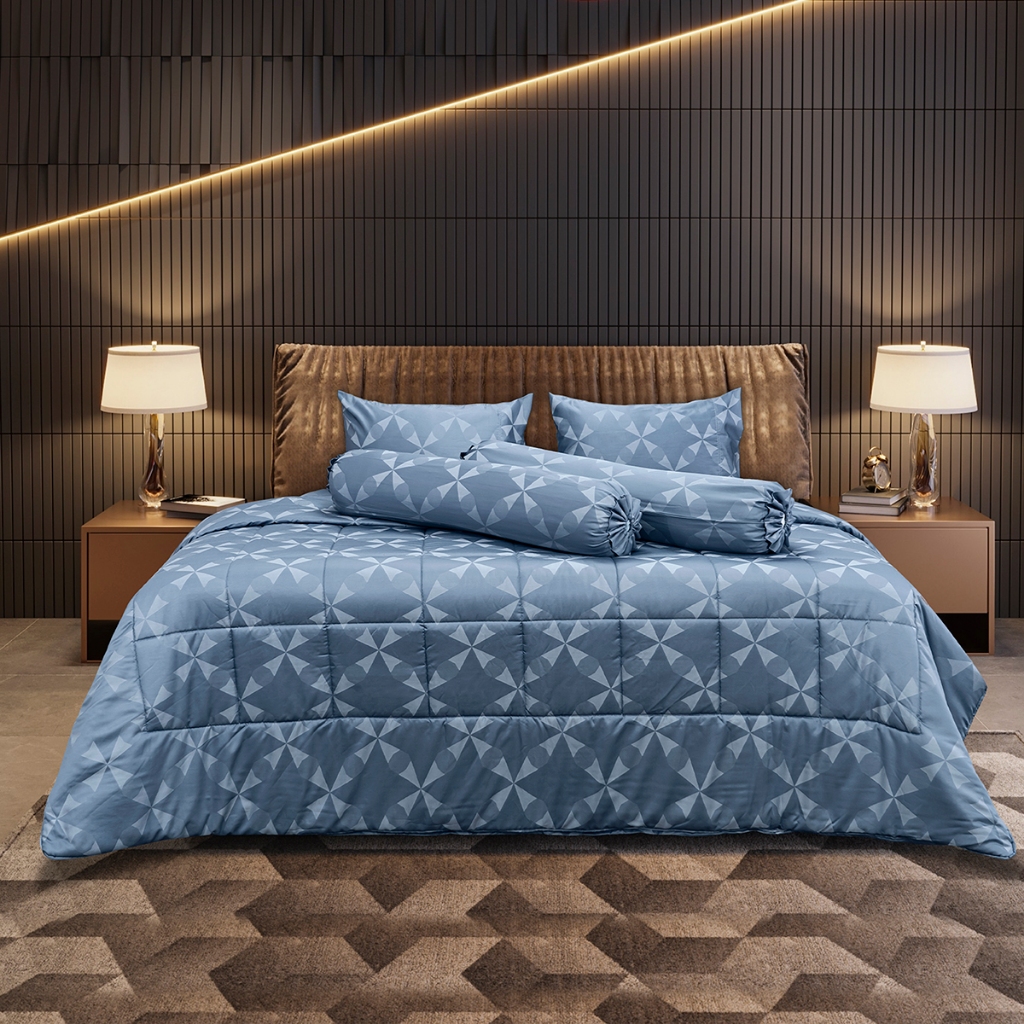 ใหม่!! Picasso ชุดผ้าปูที่นอน ขนาด 6 ฟุต รุ่น Build In ลาย HAVANA จำนวน 6 ชิ้น ผ้า JACQUARD ทอ 460 เส้น/ 10 ตร.ซม.