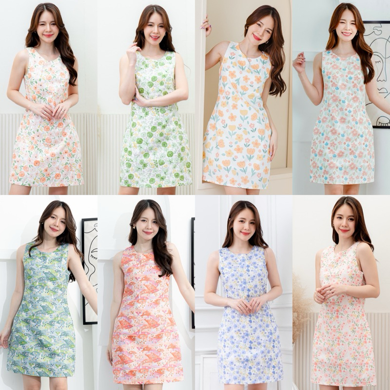 Byjutha : เดรสสั้นแขนกุดผ้าคอตตอน