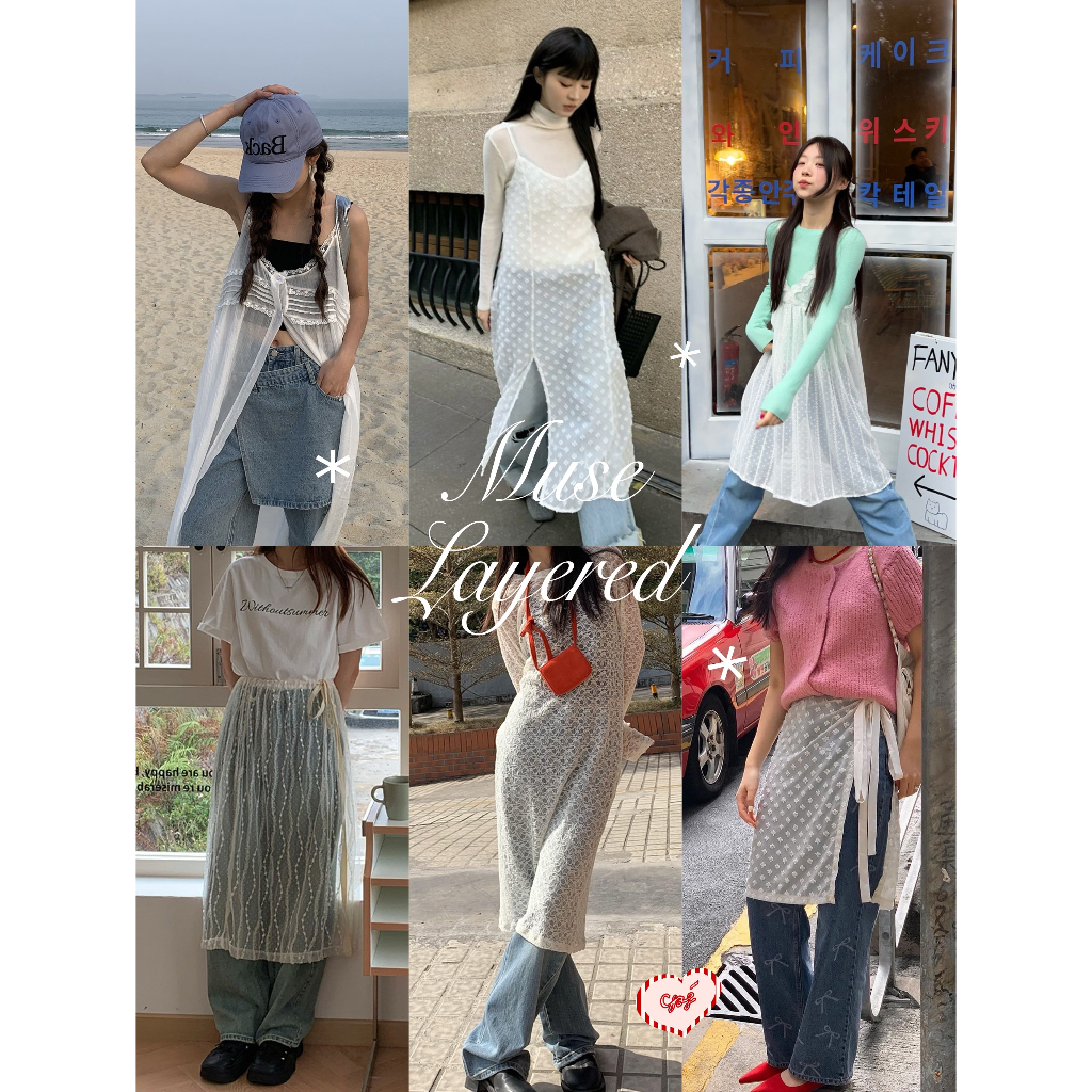 cpjgirlxx | พร้อมส่ง Muse Layered Dress - Seethru [new] เดรสยาวสายเดี่ยว ซีทรู แต่งลูกไม้