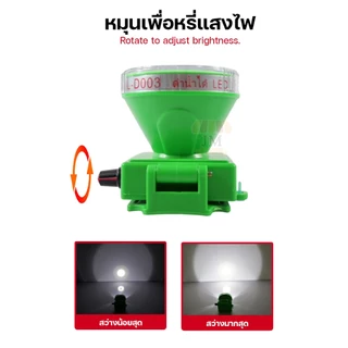 หัวไฟชาร์จแบตได้ ตรานก ดำน้ำลึก 30 เมตร กู้ภัย ก่อสร้าง หม้อแบต ส่องกบ ไฟฉายเดินป่า ไฟฉายคาดหัว LED HLX HL-D003