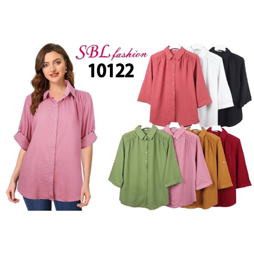 10122//เสื้อเชิ๊ตคอปก ฟรีไซส์40-46นิ้ว กระดุมผ่าหน้า ราคา229บาท