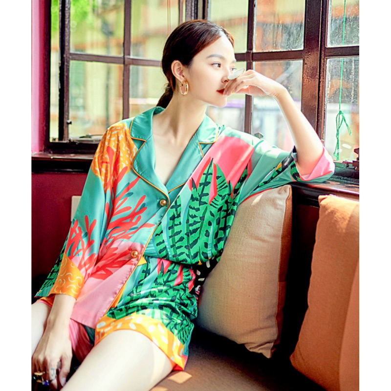 ชุดนอนผ้าซิลค์ซาตินพรีเมี่ยม (ชุดนอนชุดเที่ยว) Oversize