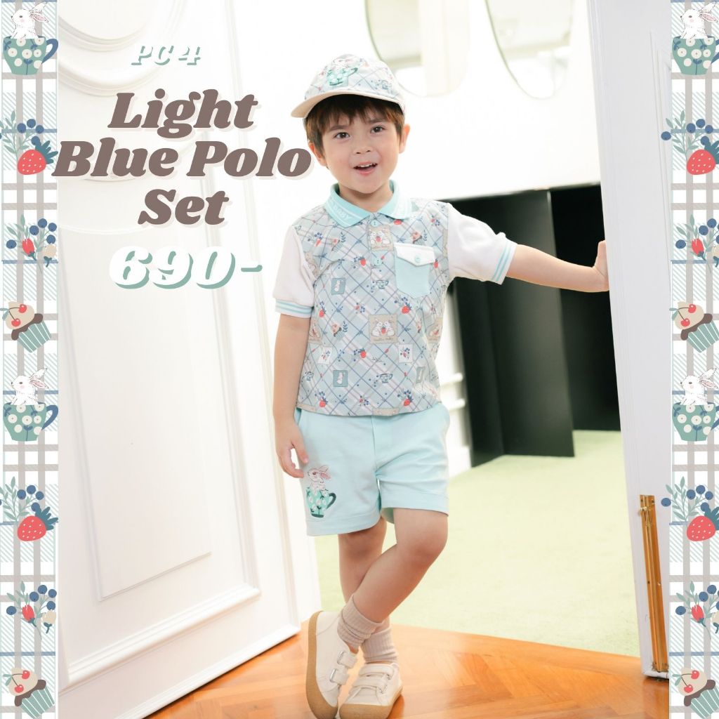 PC4:Light Blue Polo Set (แนะนำบวก 1 ไซส์)