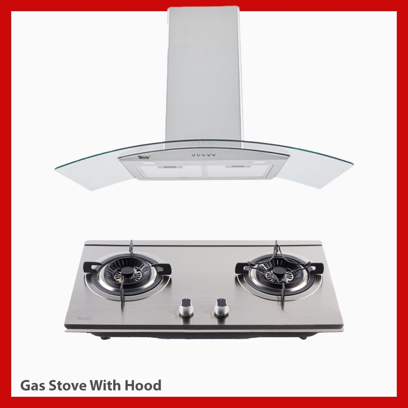 TECNOSTAR ชุด SET เครื่องดูดควันและเตาแก๊ส รุ่น TNS HD 3490K-AC+TNS HB JET SS
