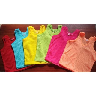 (ยกโหล)เสื้อกล้ามมีรูเด็ก เสื้อในตำนาน เสื้อกล้ามเด็ก S M L XL สีสวย ใส่สบาย คลายร้อน ใส่ได้ทั้งเด็กชาย เด็กหญิง