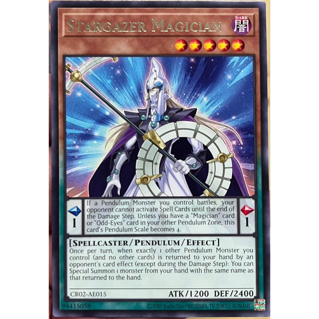 Yugioh Asia-Eng [CR02-AE015] Stargazer Magician (Rare) การ์ดยูกิแท้ถูกลิขสิทธิ์