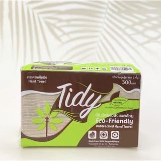 [ยกลัง]*กระดาษทิชชู่ กระดาษเช็ดมือ🔥 300แผ่น รุ่นEco 🔥Tidy ซึมซับดี ไม่เปื่อยยุ่ยง่าย*ทิชชู่สีน้ำต