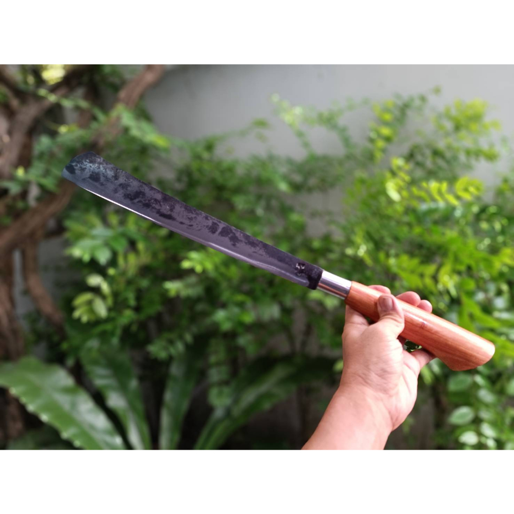 พร้าแวง Thai Machete พร้า ปารัง Parang Rambo knife มีดหวด มีดทำสวน มีดเดินป่า มีดแคมป์ ใบ 13.5” ตีร้อนชุบแข็ง ด้ามประดู่