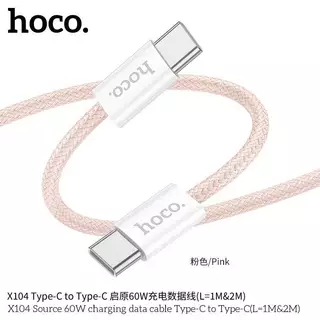 HOCO X104 สายชาร์จเร็ว สีพาสเทล Type-C to Type-C จ่ายไฟ PD 60W ยาว 1 เมตร / 2 เมตร สายชาร์จ TC to TC hc1