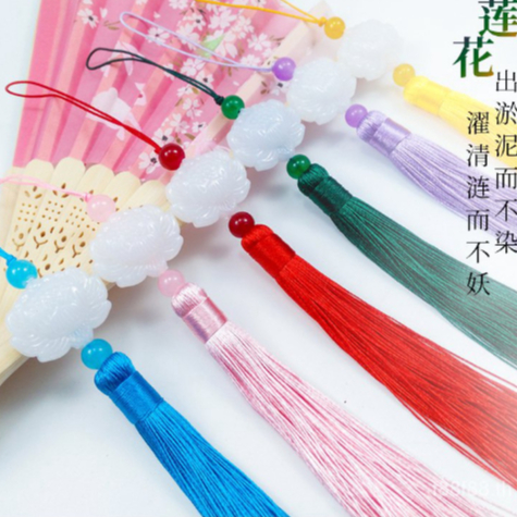 🍊🍊HP🍊🍊 จี้หยกสีขาว รูปดอกบัว สไตล์จีนโบราณ หรูหรา (พร้อมส่ง)