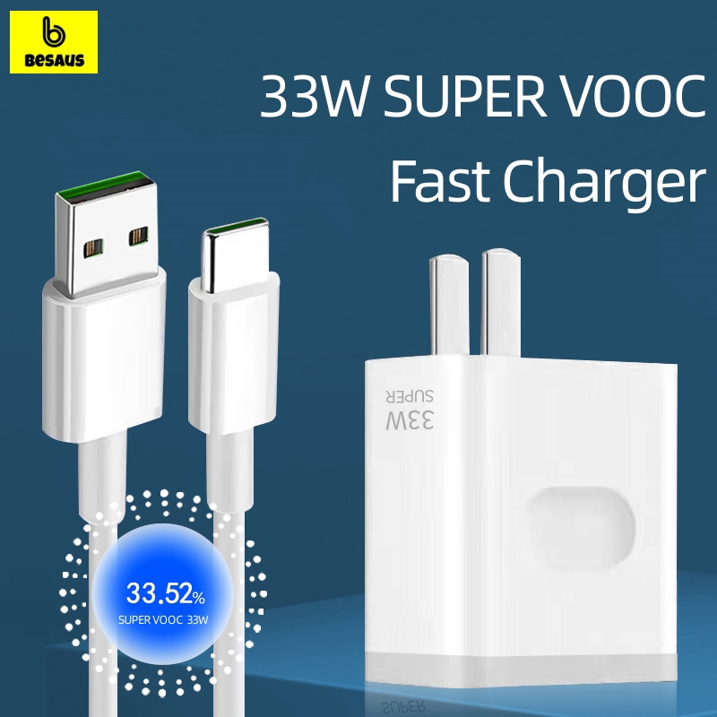 Beseus OPPO 33W ชาร์จเร็ว SUPER VOOC Type-c ชุดหัวชาร์จ Fast Charging cable 33w Adapter