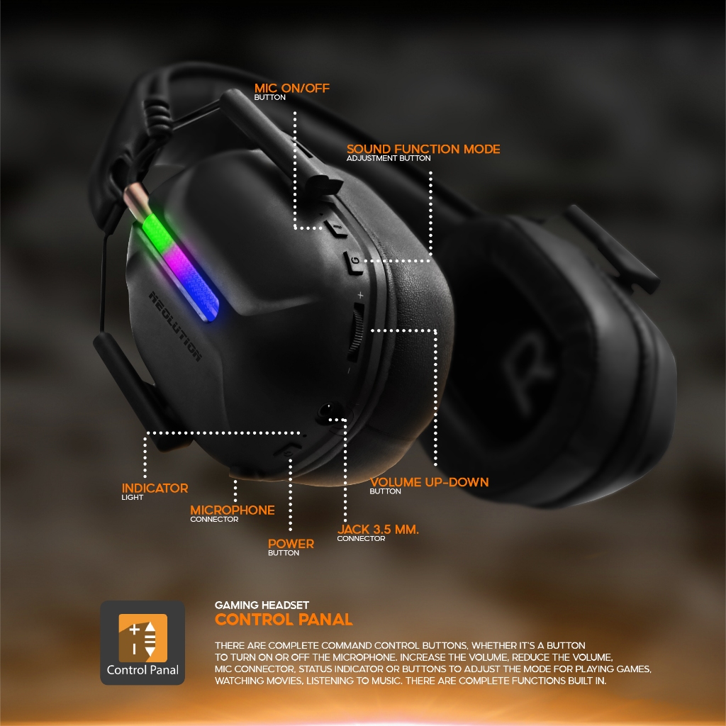 Neolution E-Sport Gaming Headset รุ่น Silencer Pro หูฟังเกมมิ่ง หูฟังเล่นเกมส์ มีไมโครโฟน ระบบเสียงรอบทิศทาง