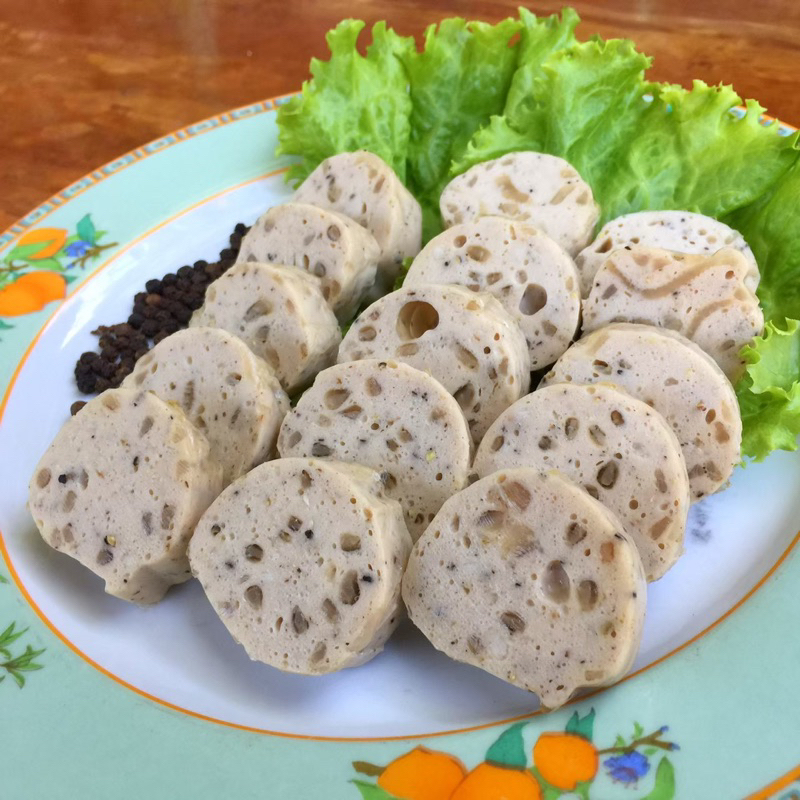 หมูยอหนังไร้แป้ง ไซส์กลางขนาด 350 กรัม หมูยอใบตอง ผลิตสดใหม่ทุกวัน