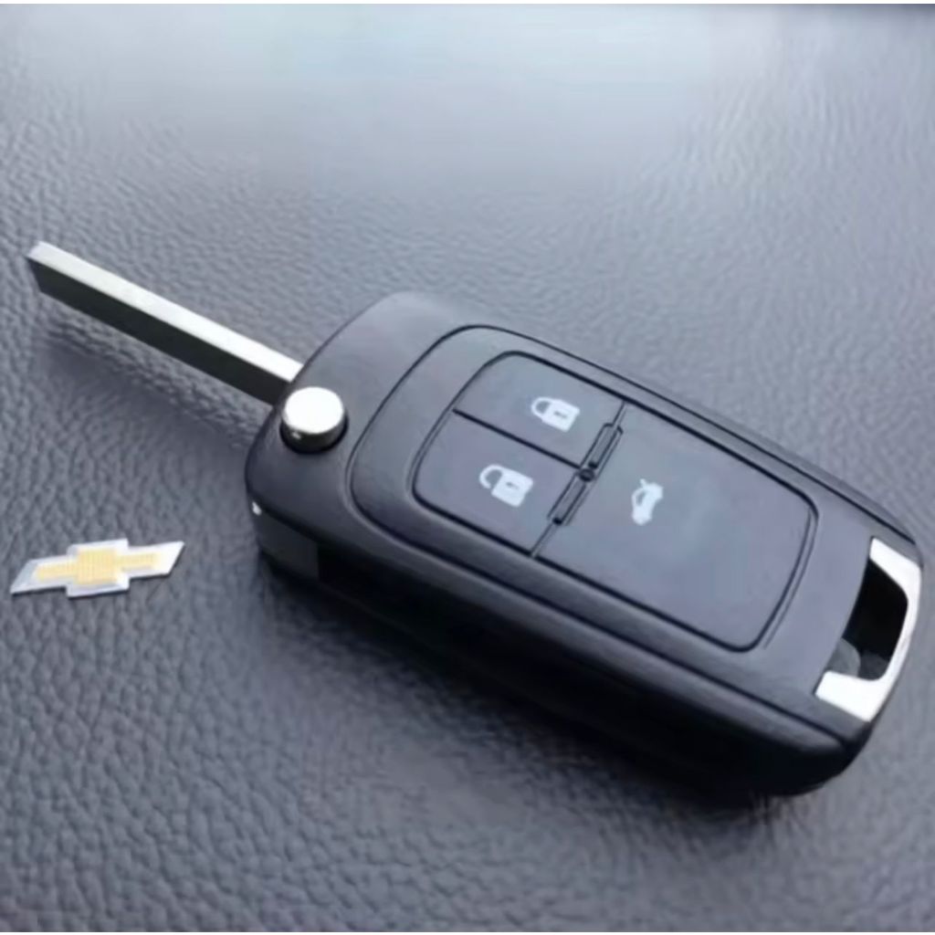 กรอบกุญแจ Chevrolet Cruze Sonic Trailblazer แบบ 3 ปุ่ม พร้อม Logo Chevrolet พร้อมถ่านรีโมท CR 2032.