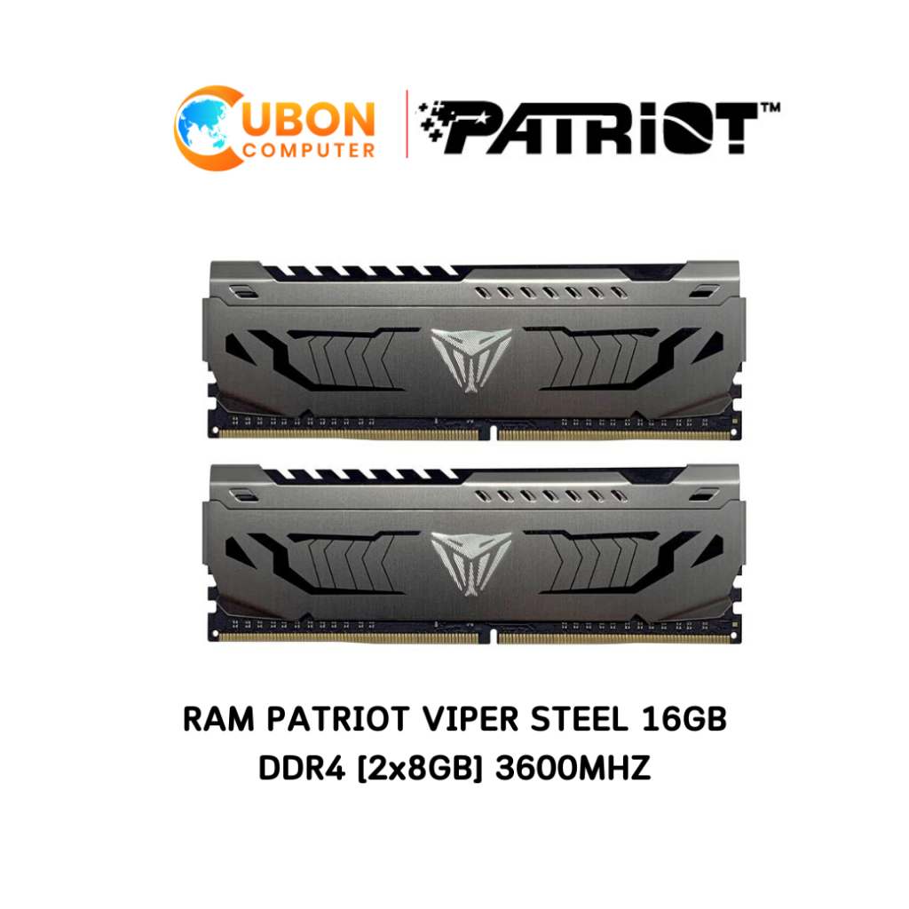 RAM(แรม) PATRIOT VIPER STEEL 16GB DDR4 [2x8GB] 3600MHZ