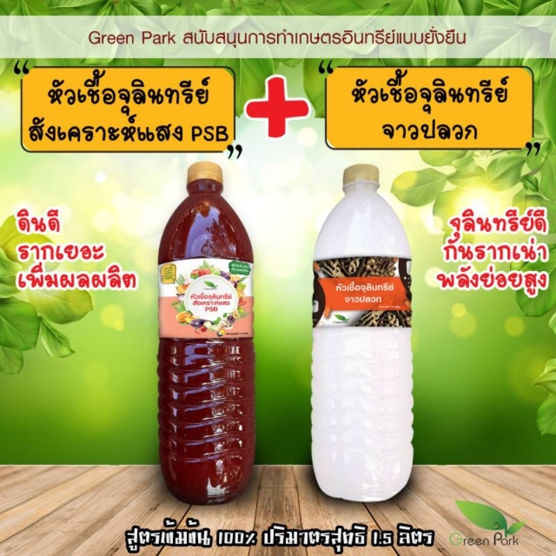 ชุดคู่ สังเคราะห์แสง จาวปลวก ขวด 1.5 ลิตร บำรุงดิน ย่อยฟาง ย่อยปุ๋ย ต้านทานโรค ป้องกันโรค