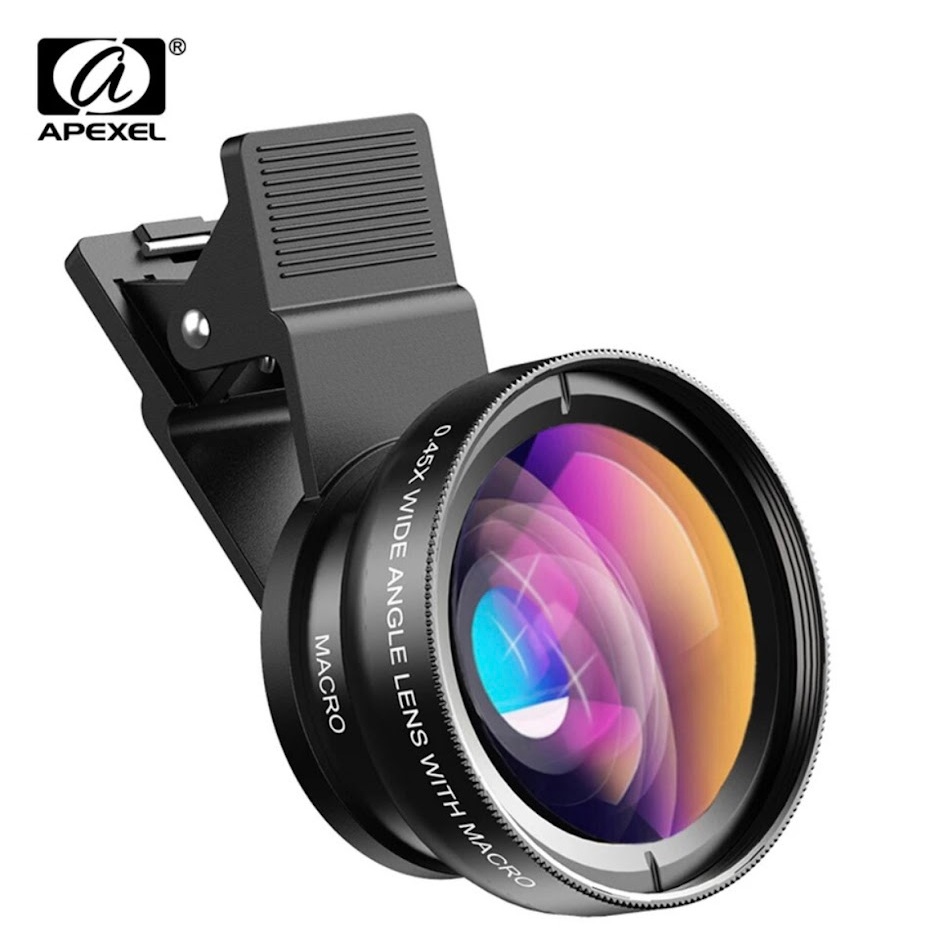 APEXEL Professional 2ใน1กล้องเลนส์ภาพมุมกว้างเลนส์มาโคร Micro สำหรับสมาร์ทโฟนทั้งหมด
