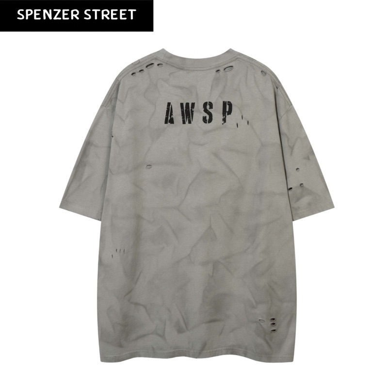 [พร้อมส่ง] Spenzer.street | AWSP Hole tee โอเวอร์ไซส์ เสื้อผ้าสตรีท เนื้อผ้าดี คุณภาพเยี่ยม ทันกระแส unisex 2024 ขายดี