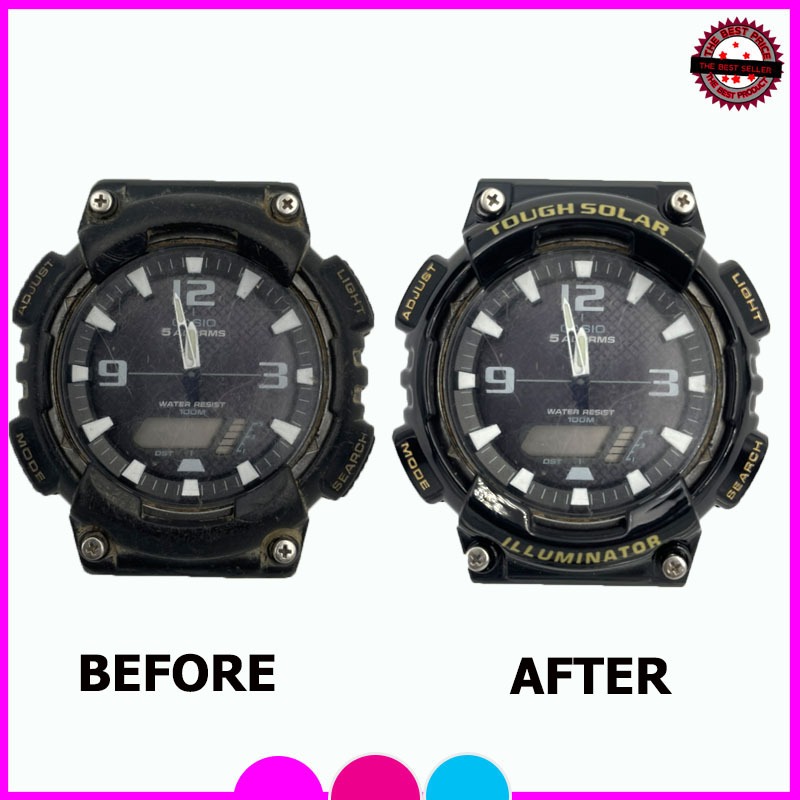 อะไหล่จีชอร์ค คาสิโอ G-shock/Casio  กรอบคาสิโอรุ่น AQS-810W สายแทนกรอบแทนของแท้ พร้อมอุปกรณ์เปลี่ยนครบชุดคุณภาพพรีเมี่ยม