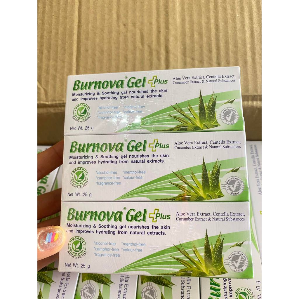 (ของแท้)Burnova Gel Plus 25g เบอร์นโนว่า เจล พลัส เจลบำรุงผิวหน้าสูตรออร์แกนิคบำรุงผิวที่เป็นสิว รอย