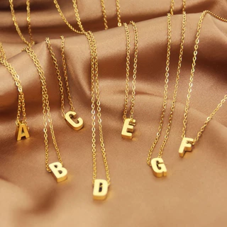 สร้อยตัวอักษรภาษาอังกฤษตัวจิ๋ว ไม่ลอก ไม่ดำ A-Z มีสีเงิน สีทอง สร้อยมินิมอล