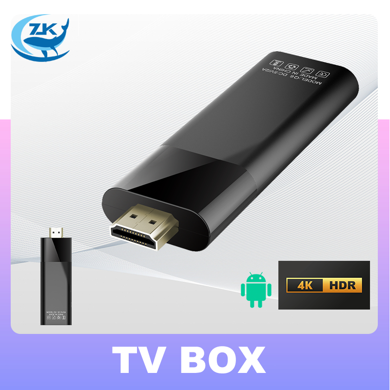 Q6 TV BOX Android 10 4K แท่ง มินิทีวีแอนดรอยด์10 H313ชิปส์สี่คอร์ A53 2GB 16GB HDMI2.0 4K HDR WiFi H