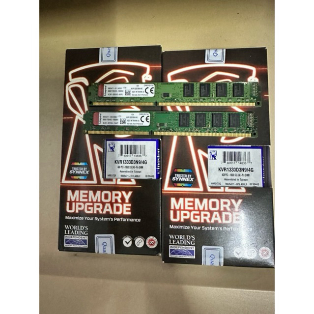 RAM PC Kingston DDR3 Bus1333/4G  รหัส  KVR1333D3N9/4G 16 ชิป