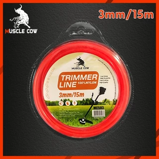 Muscle Cow สายเอ็นตัดหญ้า วงกลม 15 เมตร ขนาด 2มิล 2.4มิล 3 มิล 3.5 มิล 4 มิล(เอ็นหนาและเหนียว)เอ็นตัดหญ้า จานเอ็นตัดห