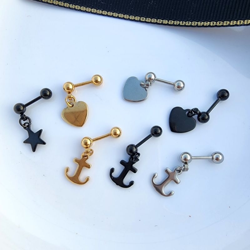 (1ข้าง)จิวหู จิวเพชร ต่างหูสแตนเลสแบบเกลียวหมุน1.2mm จิวแฟชั่น จิวเกาหลี จิวหูเพชร
