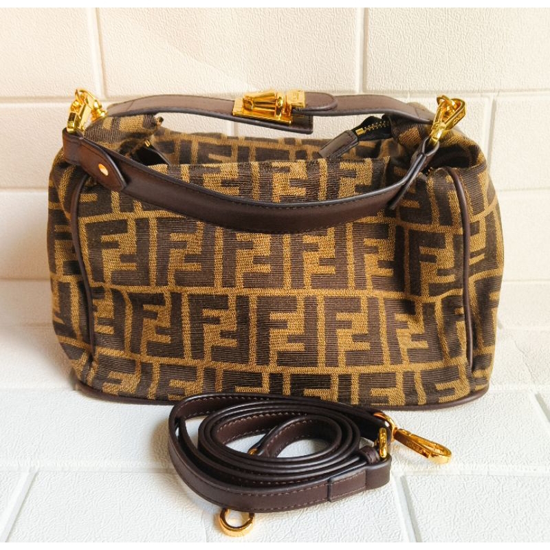 *มือสอง* F,,,e n,,,, di Zucca canvas กระเป๋า ทรงหมอน ทรงกล่อง Boston bag