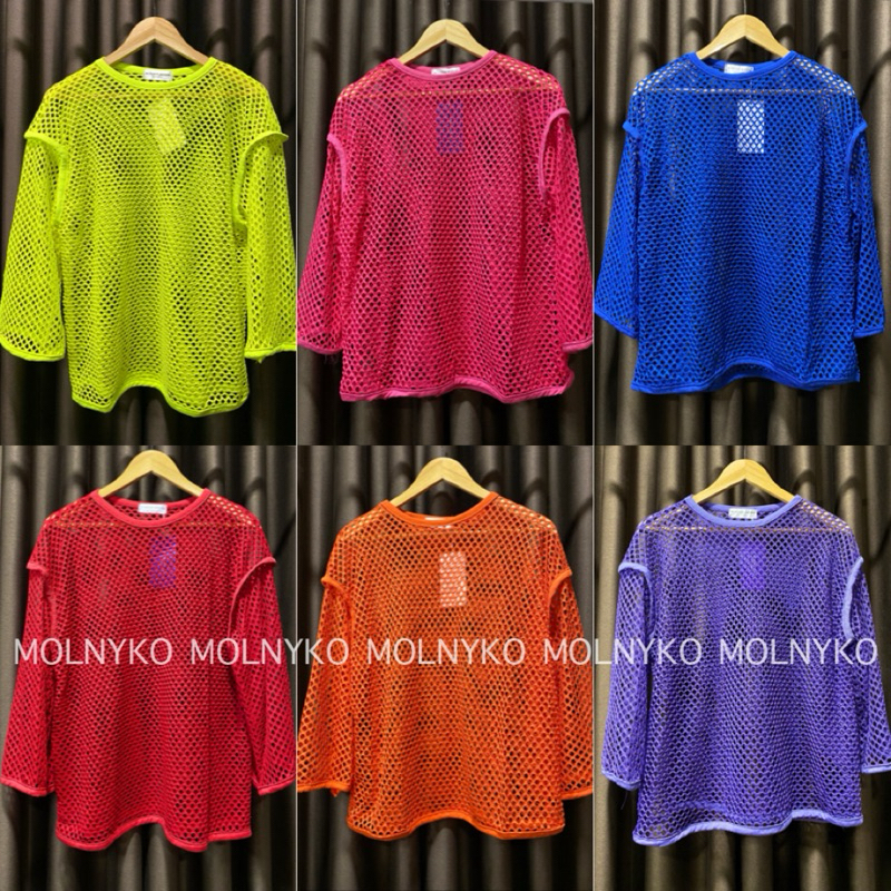 sale เสื้อตาข่ายซีทรูโอเวอร์ไซส์หลากสีใส่ไปทะเล สงกรานต์
