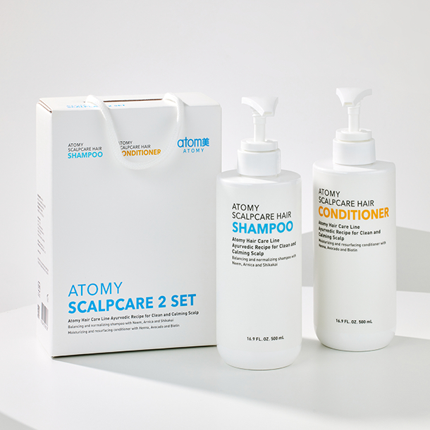 (สินค้าพร้อมส่ง)อะโทมี่ สคาลิปเเคร์ 2 เซ็ต Atomy scalpcare 2 set มีเเชมพู&คอนดิชั่นเนอร์ สูตรพิเศษเพ