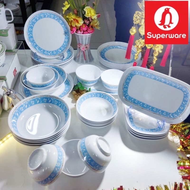 ซุปเปอร์แวร์ลายไวท ์ฟลาวเวอร์ลายใหม่ตรานกเพนกวินทนความร้อนได้ถึง 100 องศาอุ่นอาหารในไมโครเวฟได้
