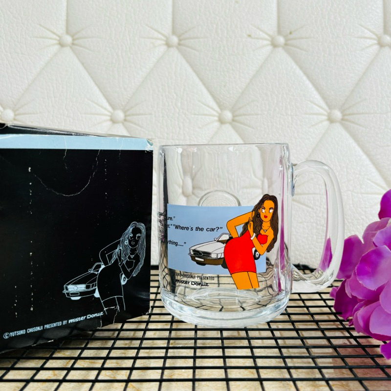 แก้วใสมีหู mister Donut Japan มือสอง จากญี่ปุ่น