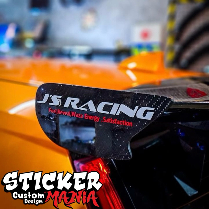สติกเกอร์ js racing เล็ก ติดได้ทุกมุมที่ต้องการ jsracing สติกเกอร์แต่งรถ