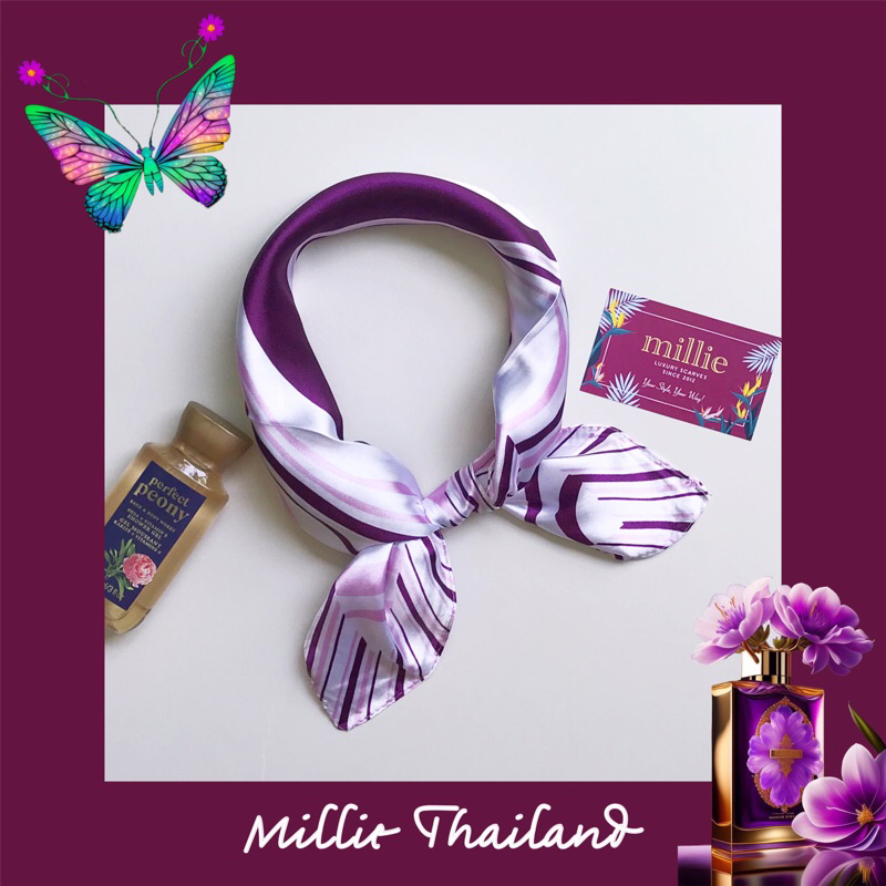 ผ้าพันคอสีม่วง 💜 By Millie Thailand 🇹🇭