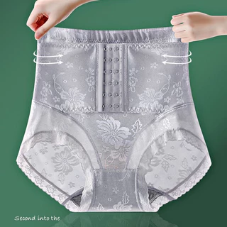 Camellia ส่งจากไทย ระดับกลางกางเกงรัดหน้าท้อง ไร้รอยต่อ ยกก้นเด้ง ตะขอเกี่ยวปรับได้สามระดับ ดีไซน์ลายลูกไม้ กระชับท้อง
