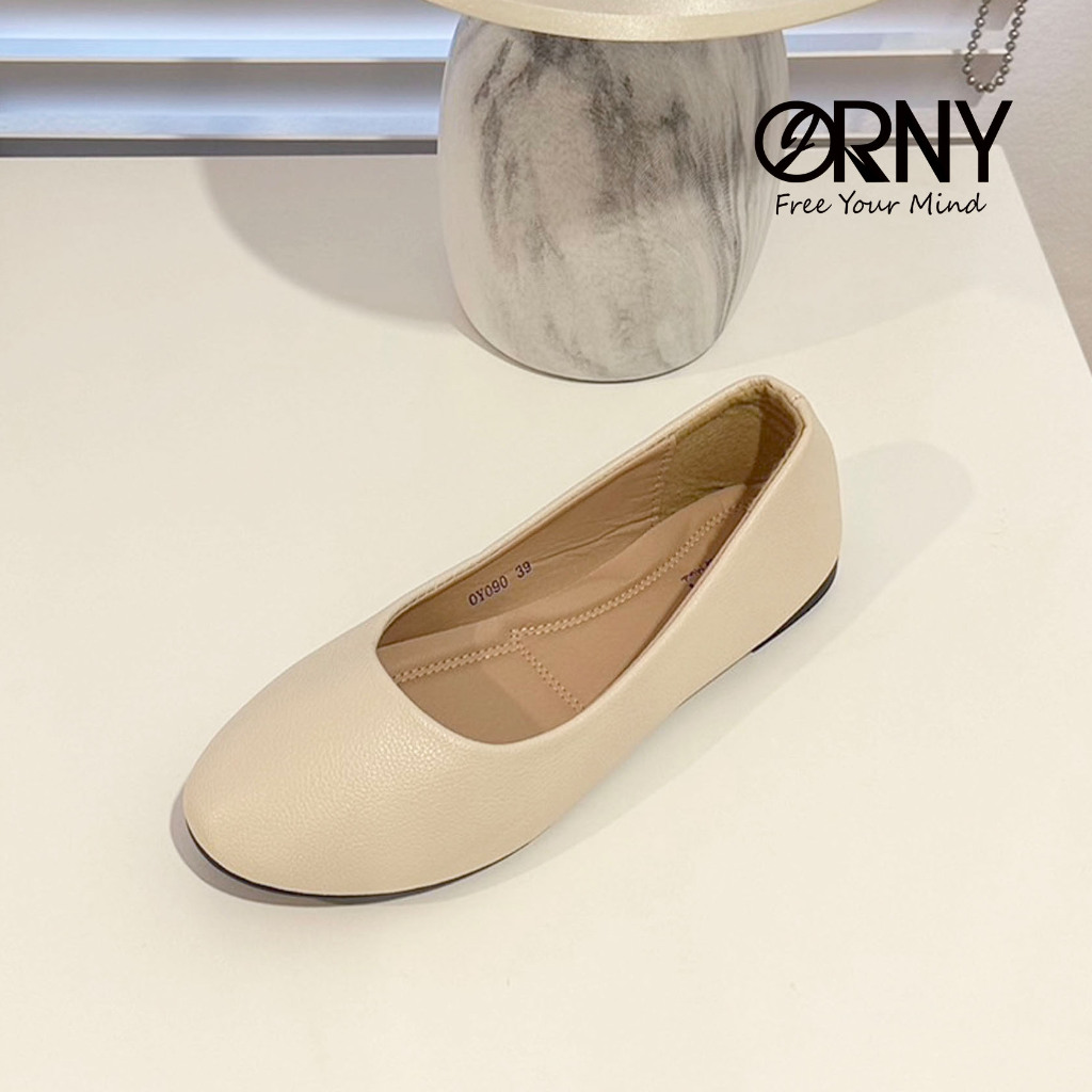 Defect Sale⭐️มีตำหนิ มีไซส์ 42 ✨ ORNY(ออร์นี่) ® รองเท้าคัชชูส้นแบน OY090